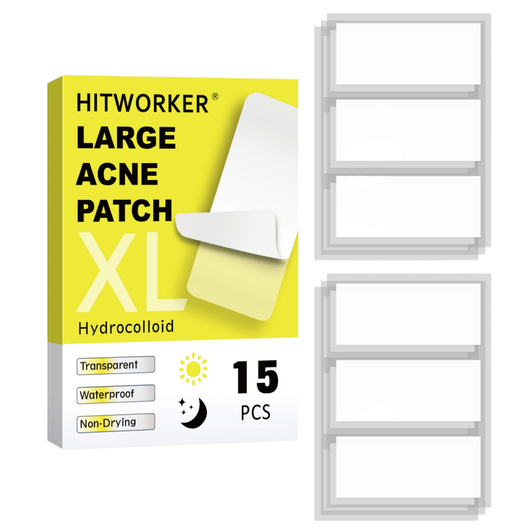 Face Oil - 15 large-sized, long acne patches Can